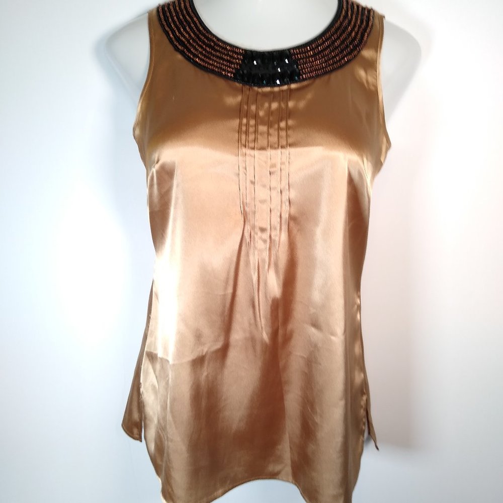 Gold and Black Beaded Tank Chico's Women's Sz 0